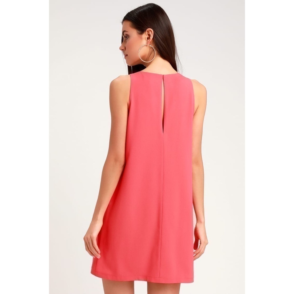 Lulus Cheyanne Coral Cute Casual Flowy Shift Dress - Picture 4 of 9